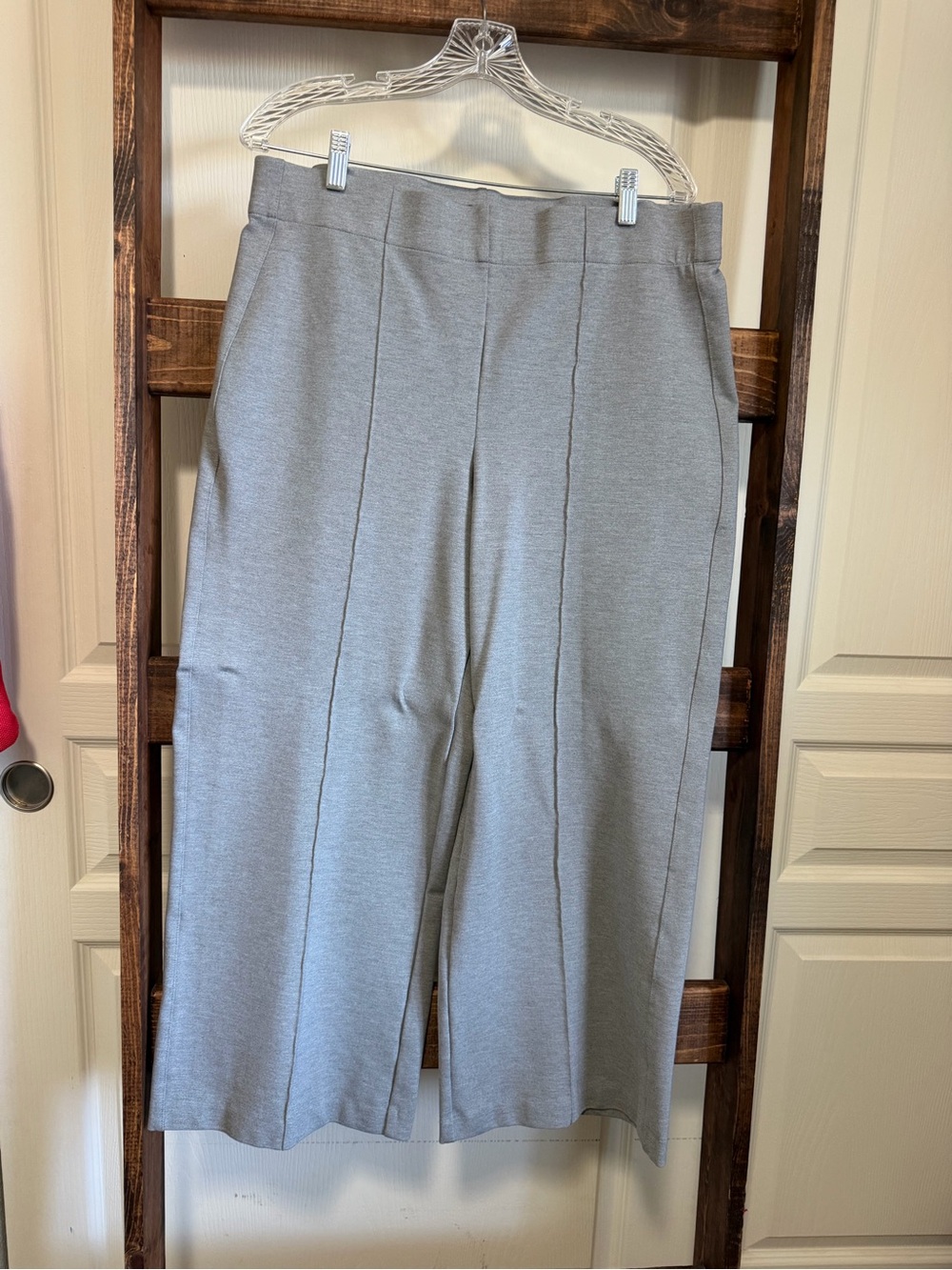Jones New York Light Gray Wide-Leg Trousers